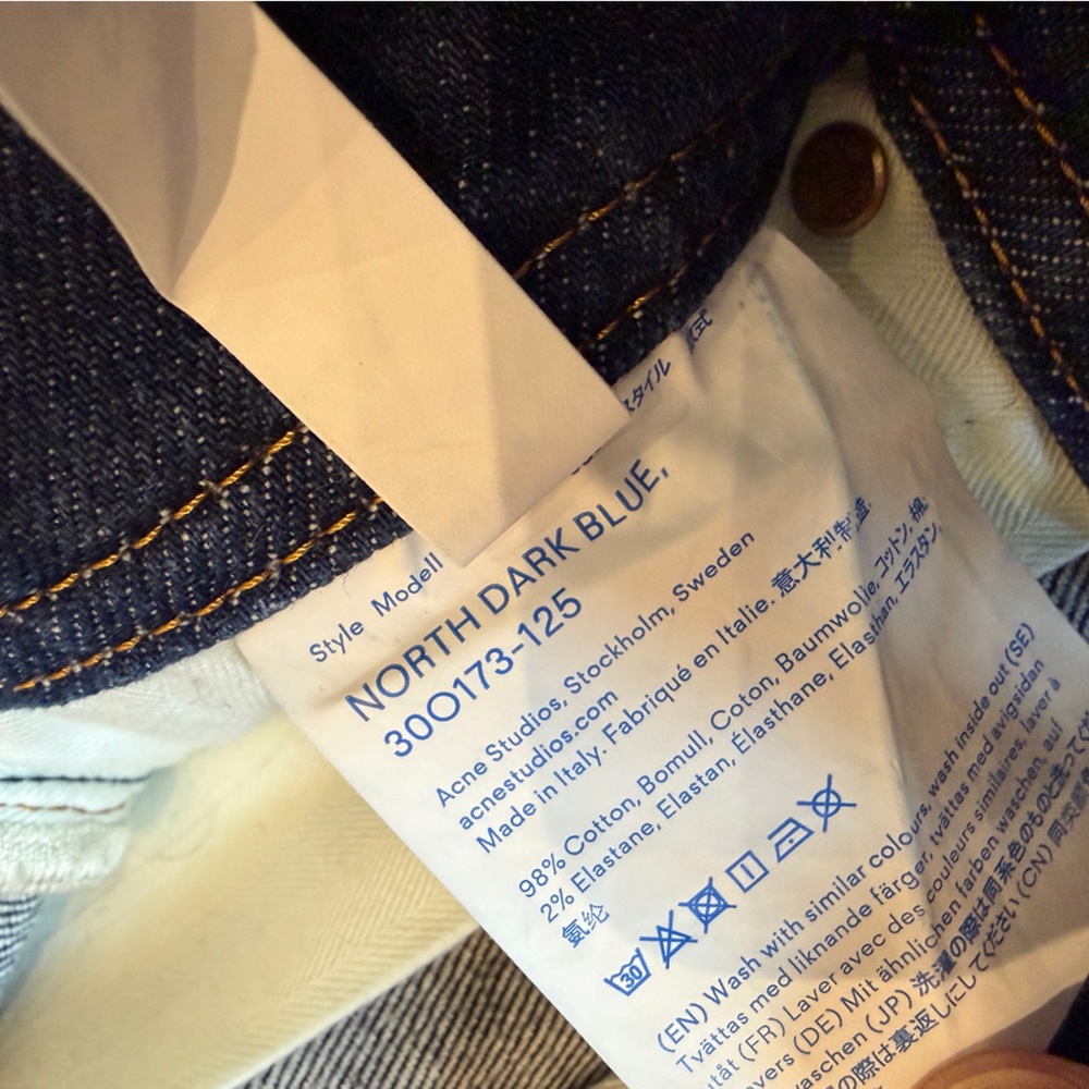 Acne Studios - Bla Konst - Slim Fit  - 32 x 34 North Dark Blue - Made in Italy - Picture 6 of 7